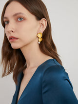 「CLASSIC」Golden Foliage Pearl Earrings