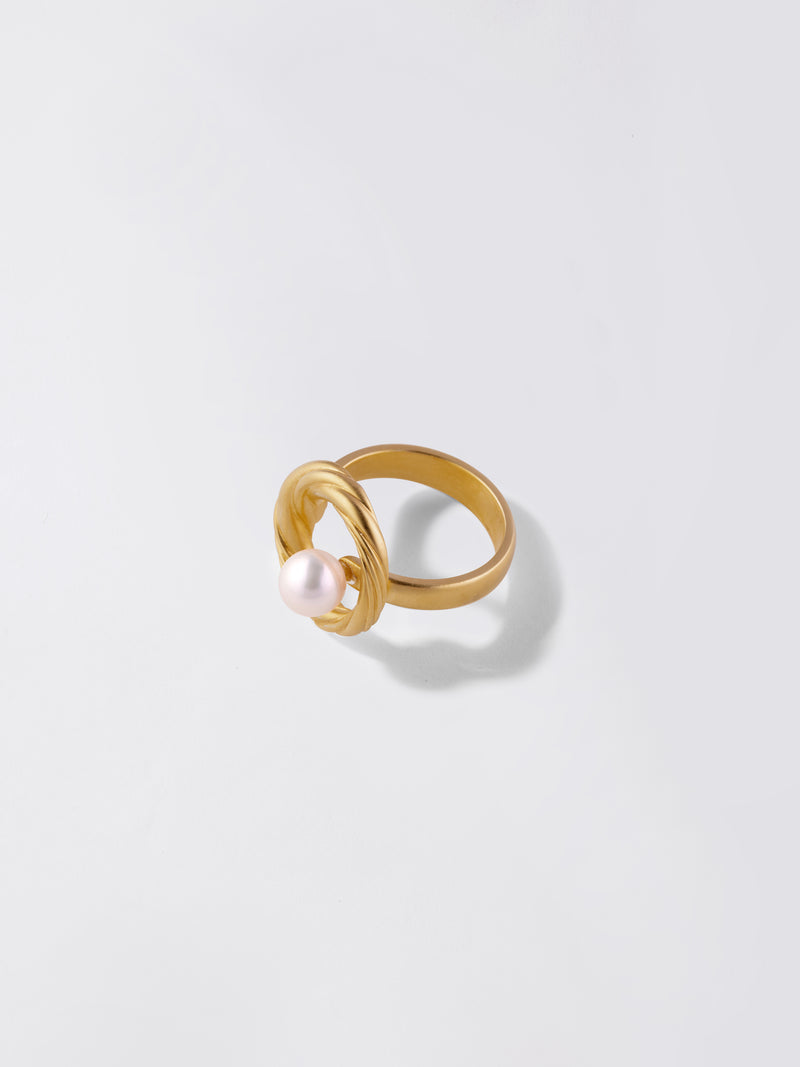 「WAVE」Floating Pearl Ring
