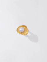「CLASSIC」Gold Textured Biwa Pearl Ring