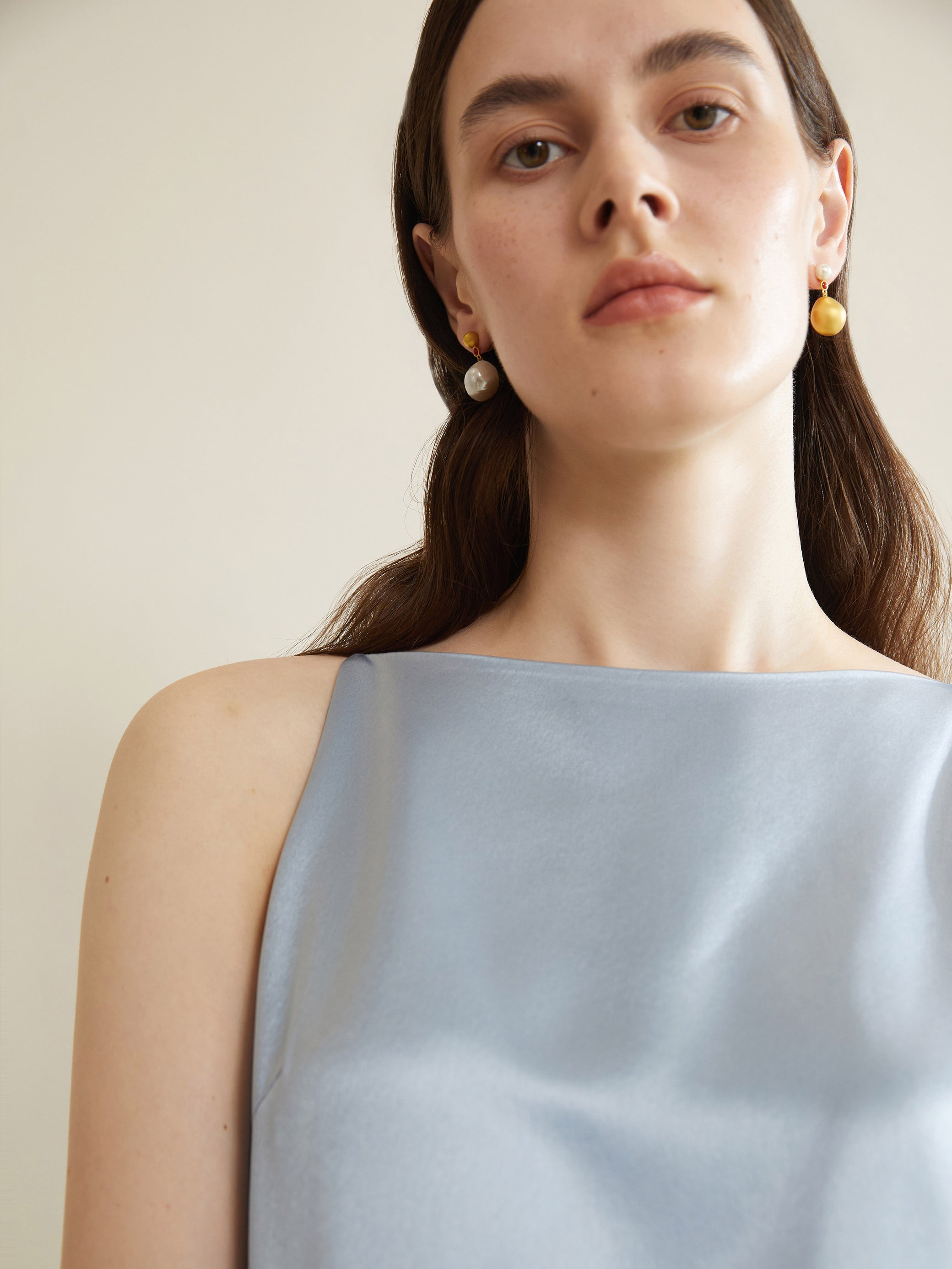 Asymmetrical Baroque Earrings 18K Solid Gold Asymmetrical Baroque Earrings 18K Solid Gold
